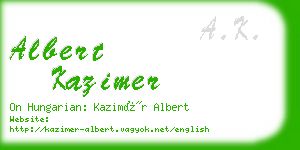 albert kazimer business card